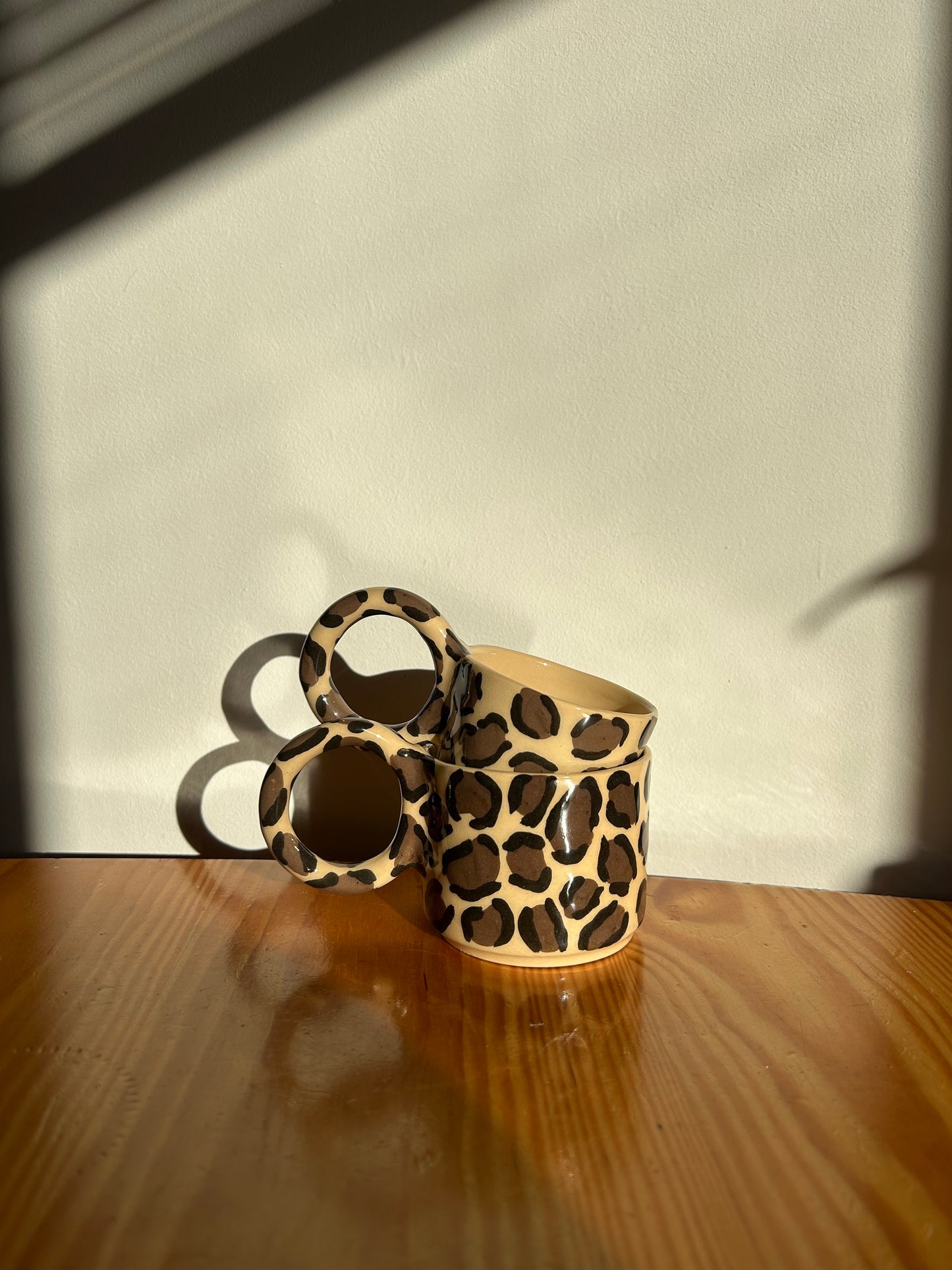 Handmade Leopard Print Ceramic Espresso Cup – Small Boho Coffee Cup | Artisan Pottery Gift